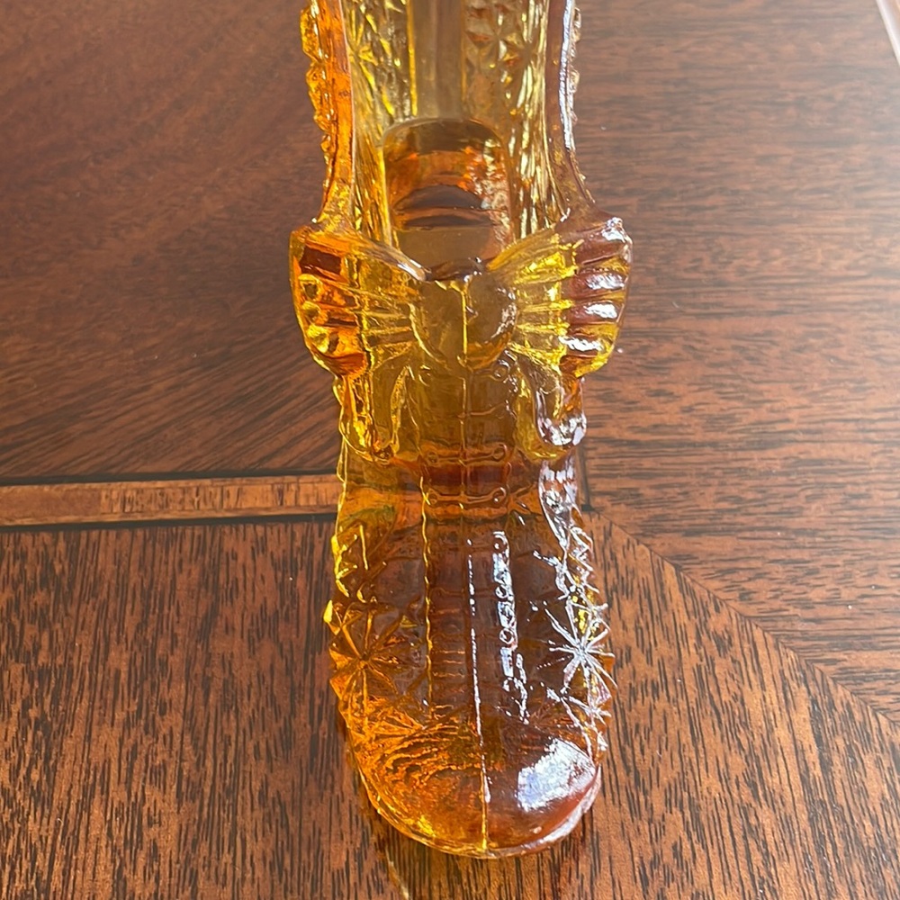 Kanawha glass shoes amber Cadium vintage shoe - Picture 5 of 10